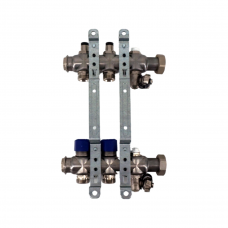 Коллекторная группа, ELSEN, 1", 2 контура, размер отвода-3/4", PN, бар-4, T°C -от 0 до +70, с вентилями, нержавеющая сталь