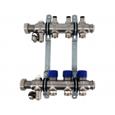 Коллекторная группа 1" с вентилями, 3 контура 3/4", ELSEN